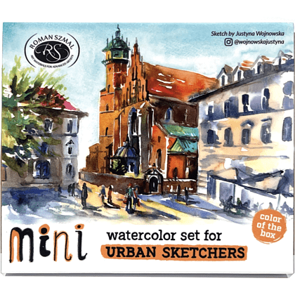 Краски акварельные "Aquarius. Mini Urban Sketcher set", 8 цветов, полукюветы, коробка, абрикос - 2