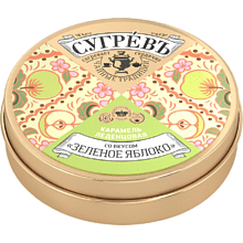 Карамель леденцовая "Сугревъ", 55 г, со вкусом зеленого яблока