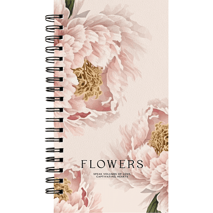 Блокнот "Peony", А6, 100 листов, в клетку, персиковый