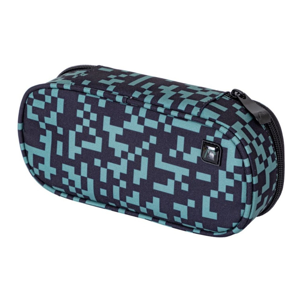 Пенал Astra "Green bricks", 1 отделение, черный, зеленый - 3