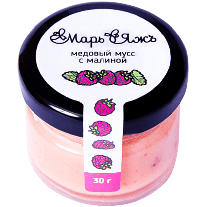 Медовый мусс "МарьЯжъ" с малиной, 30 гр 