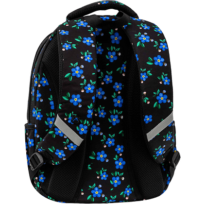 Рюкзак для учащихся начальных классов "Blue Flowers", черный - 3