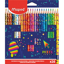 Цветные карандаши "Pixel Party", 24 цвета 