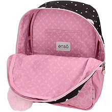 Рюкзак школьный Enso "Love vibes" M, черный, розовый