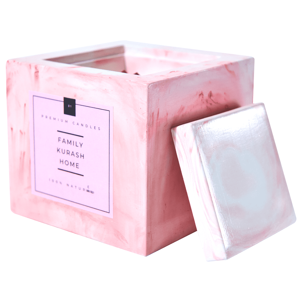 Свеча декоративная "Family Kurash Home Куб", ароматизированная, розовый - 3
