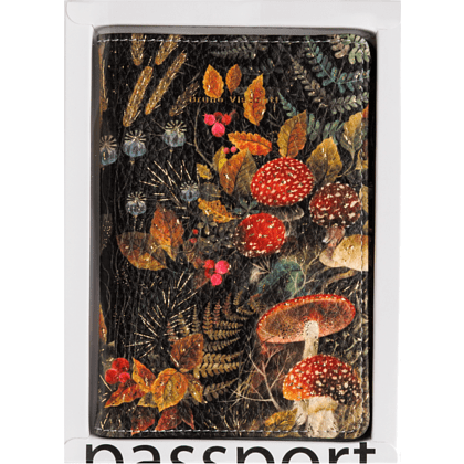 Обложка для паспорта "Flora. Forest Fairy Tale", кожзам., черный