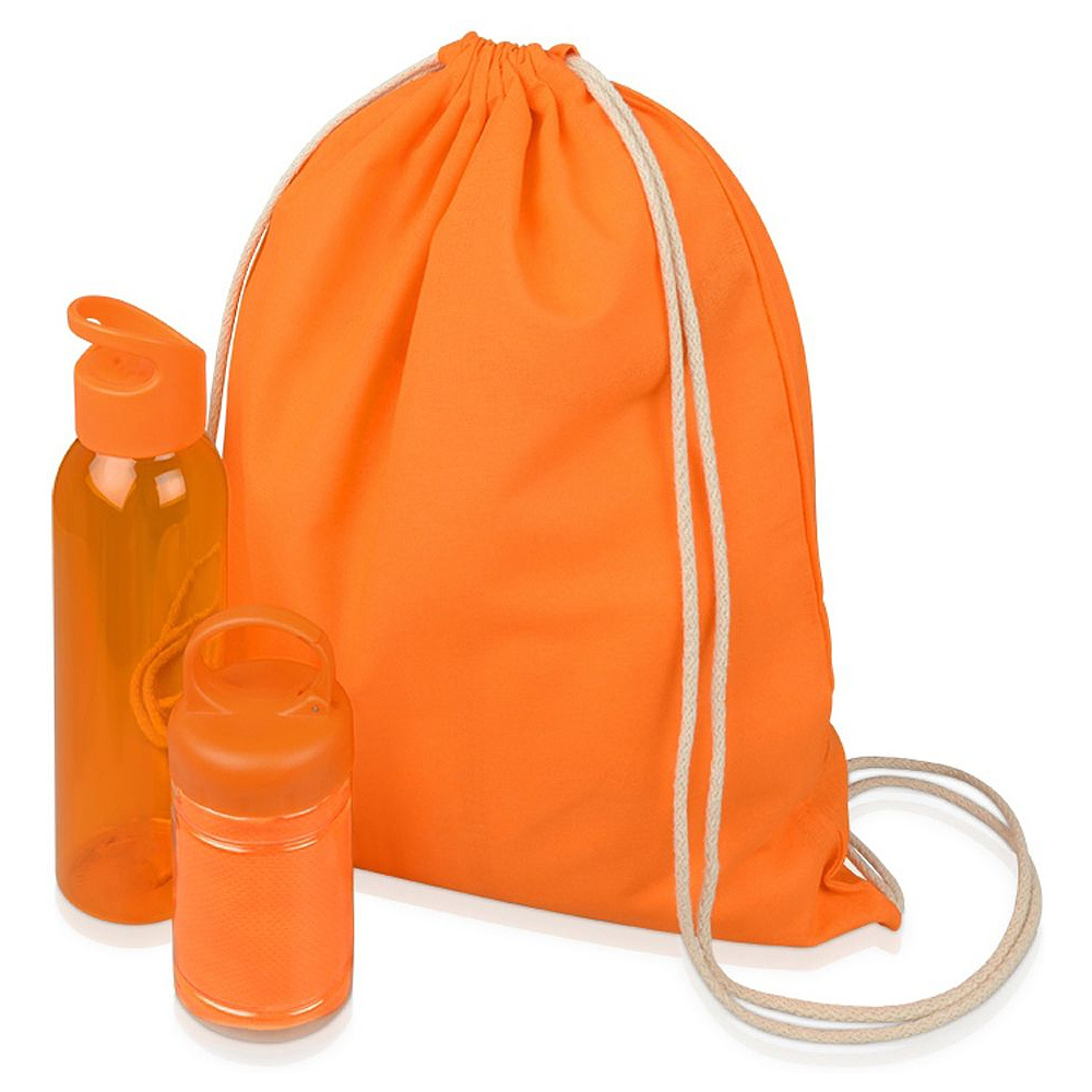 Набор подарочный "Klap": бутылка для воды и набор для фитнеса, оранжевый