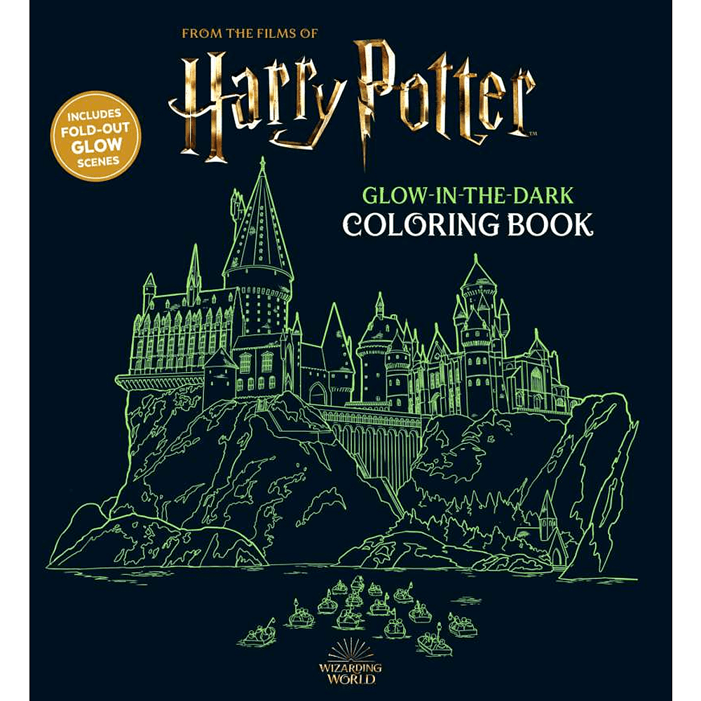 Раскраска на английском языке "Harry Potter. Glow in the Dark Coloring Book" 