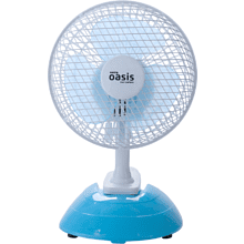Электровентилятор настольный Oasis "VP-15WB", на прищепке, белый, голубой
