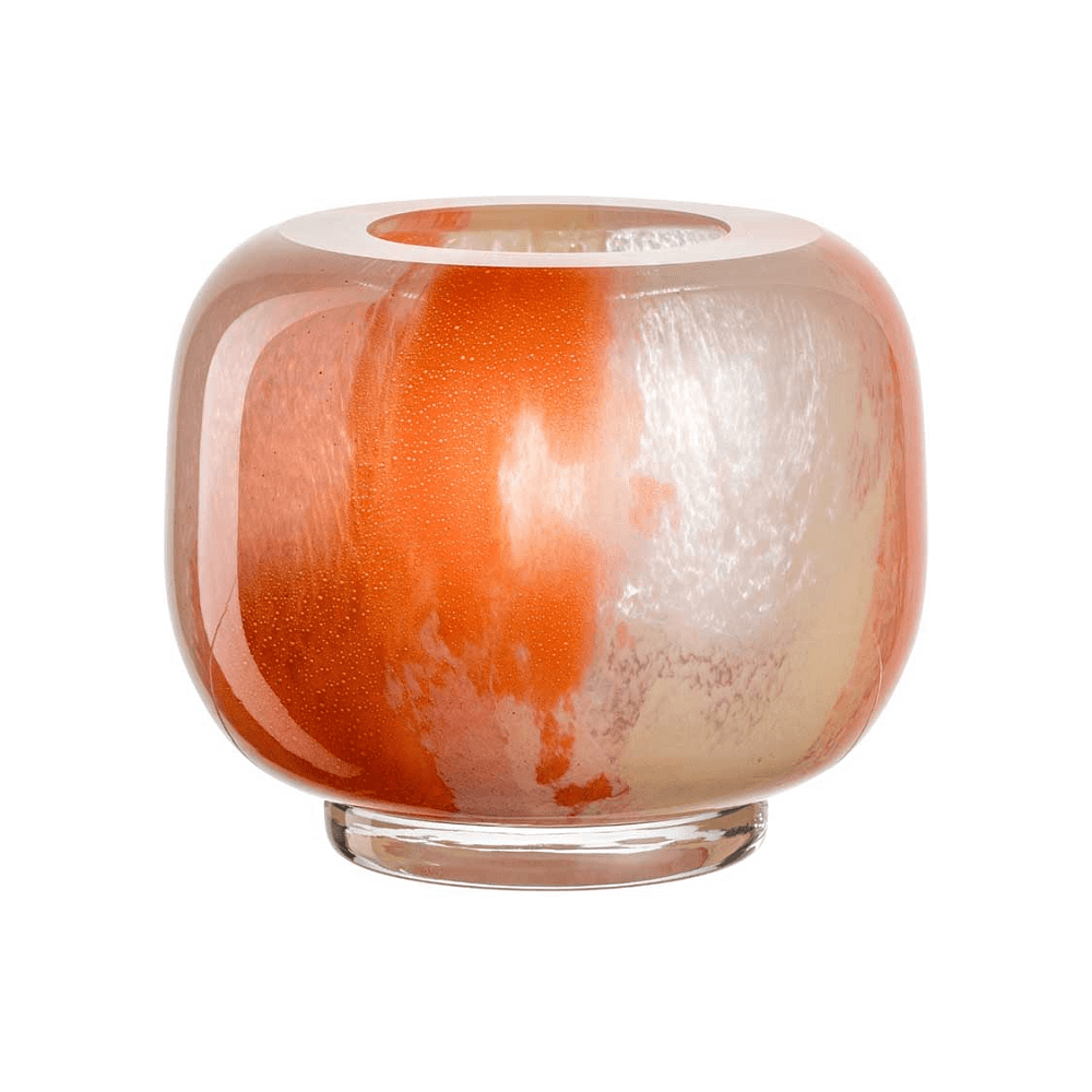 Ваза стеклянная "Cipria", 11 см, оранжевый, кремовый