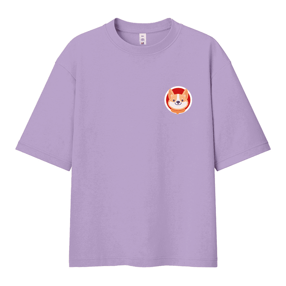 Футболка унисекс "Корги. Dog love club", XS-S, хлопок, оверсайз, лавандовый