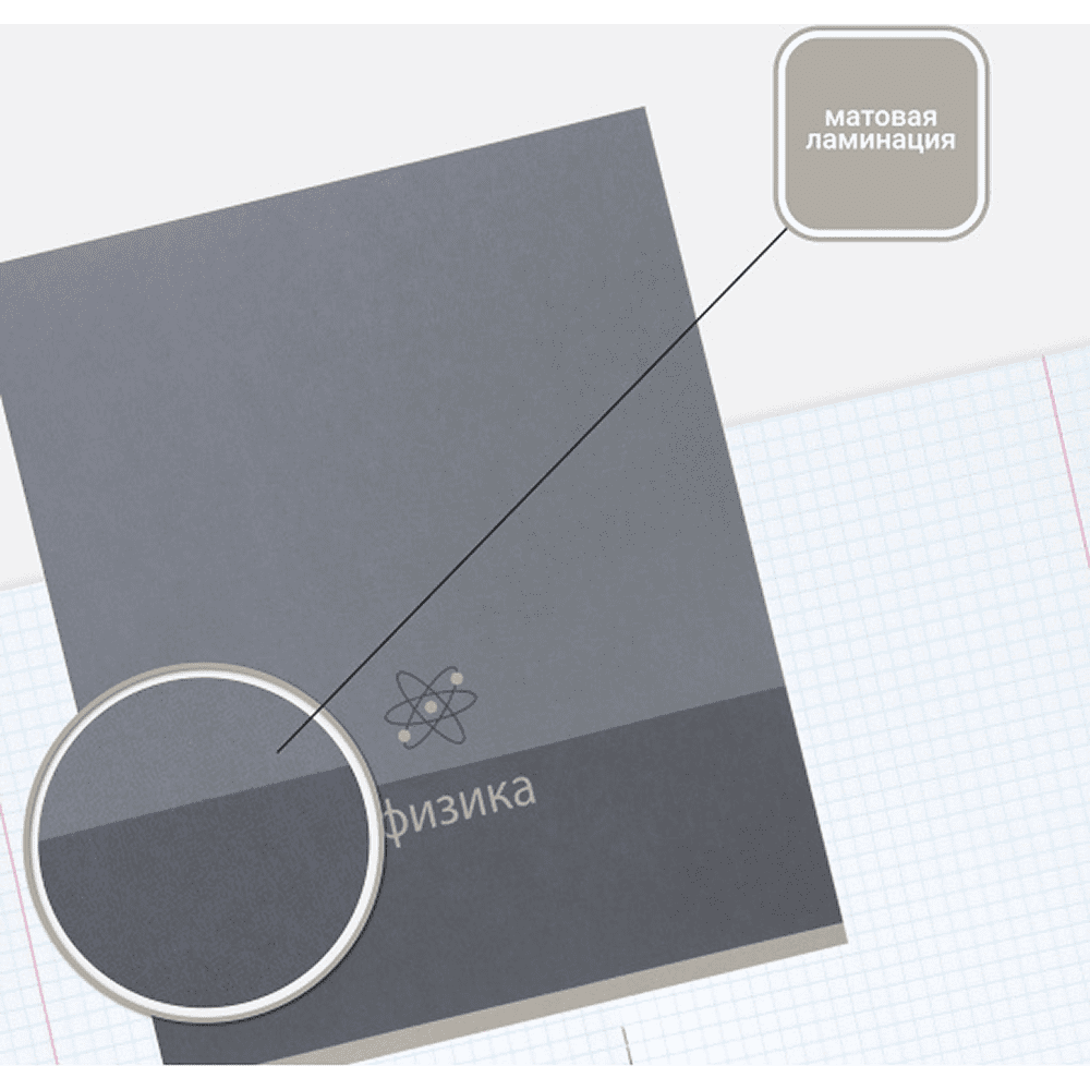 Тетрадь предметная "Физика. Pictogram", А5, 48 листов, клетка, серый - 2