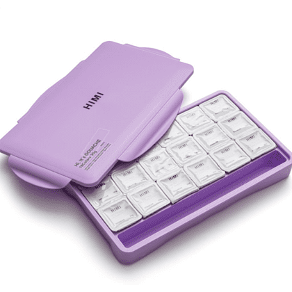 Краски гуашевые "Himi Jelly Cup. Pastel colors", 18 цветов, кювета, фиолетовый футляр - 3