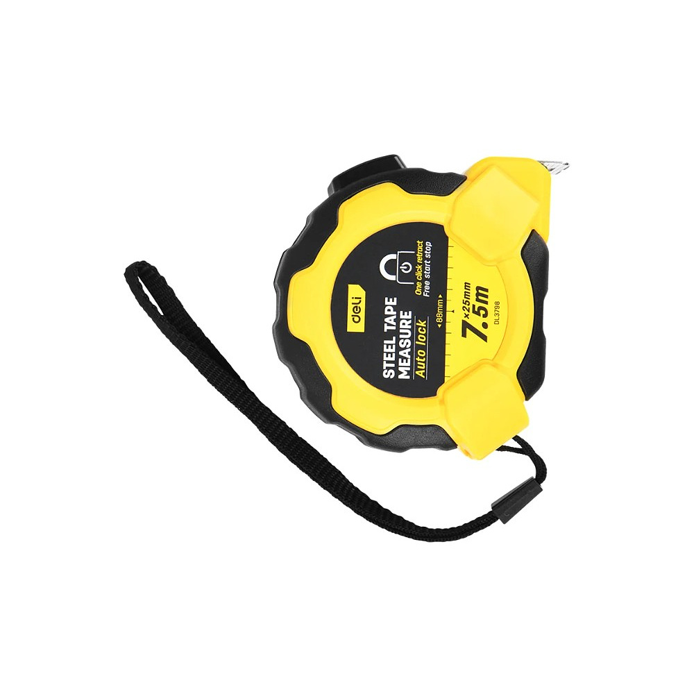 Рулетка Deli YS EDL3796, 7,5 м х 25 мм, желтый, черный - 11