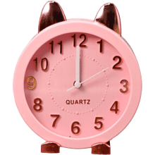 Часы-будильник настольные "Golden awakening Kitty", розовый