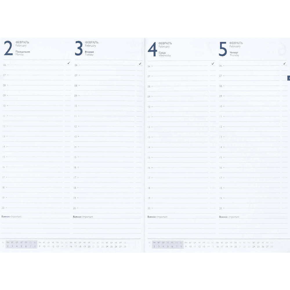 Ежедневник датированный "Шеврет глосс", А4, 240 страниц, бордовый, 2026 - 9