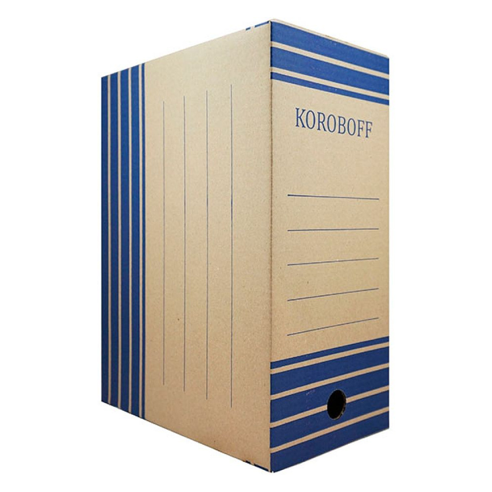 Коробка архивная "Koroboff", 80x322x240 мм, синий - 4