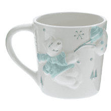 Кружка керамическая "Белый медведь", 400 мл, белый, голубой