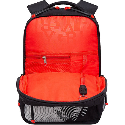 Рюкзак школьный "Sporty", с карманом для ноутбука, черный, красный - 3