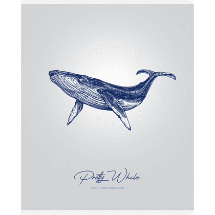 Тетрадь "Pretty whale", А5, 48 листов, клетка, ассорти - 3