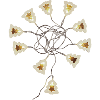 Гирлянда электрическая LED "Нить" с насадками "Елочка", 2,5 м, тепло-белый