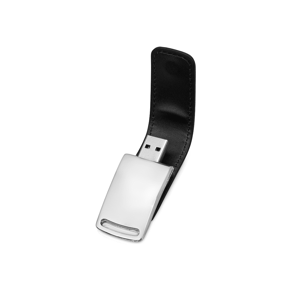 USB Flash 2.0 16 Gb VDL-014, метал, кож.зам., черный  - 3