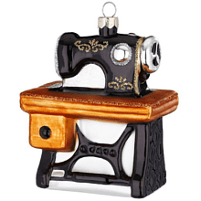 Украшение елочное "Швейная машинка", 9 см, стекло, разноцветный
