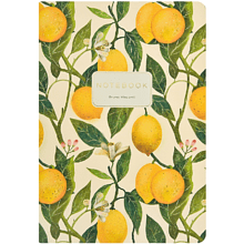 Тетрадь "Flora. Paradise. Lemons", A5, 40 листов, клетка, софт., белый, желтый