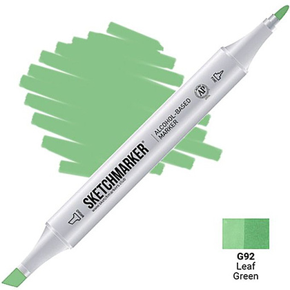 Маркер перманентный двусторонний "Sketchmarker", G92 зеленый лист