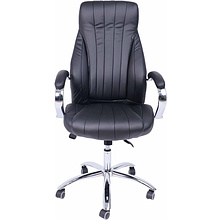 Кресло для руководителя AksHome "Mastif", натуральная кожа, хром, черный