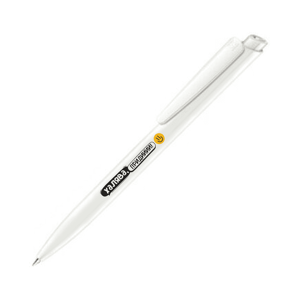 Ручка шариковая автоматическая "Dart Polished. Халява приди", 1.0 мм, белый, стерж. синий
