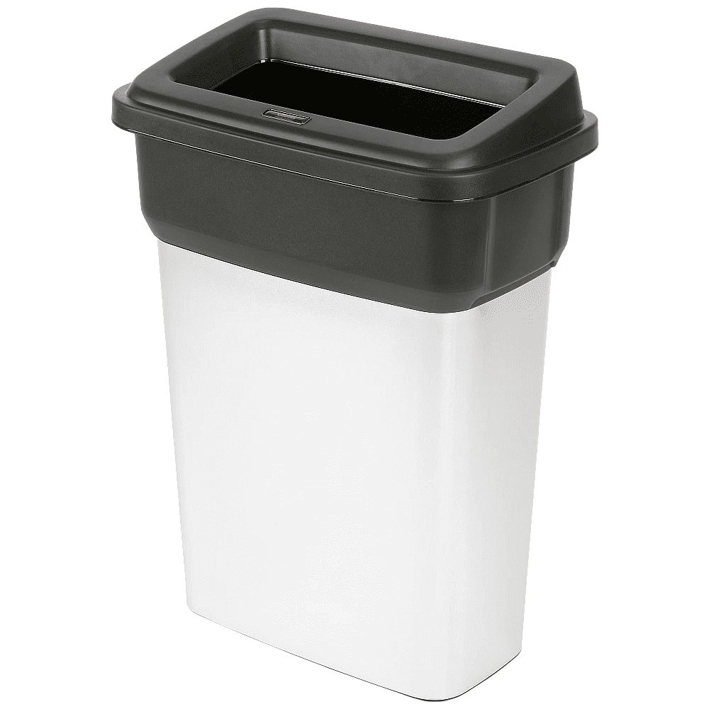 Контейнер пластиковый для мусора VILEDA "Гео", 55л, металлический, черный, -50%