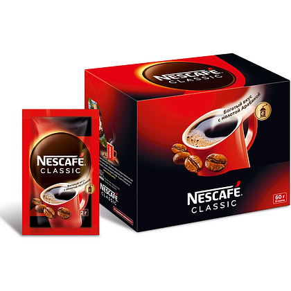 Кофе "Nescafe" Classic, растворимый, 2 гx30 пакетиков - 4
