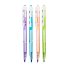 Набор ручек шариковых "Deli EQ02836-4BL", 0.7 мм, прозрачный, стерж. синий, 4 шт