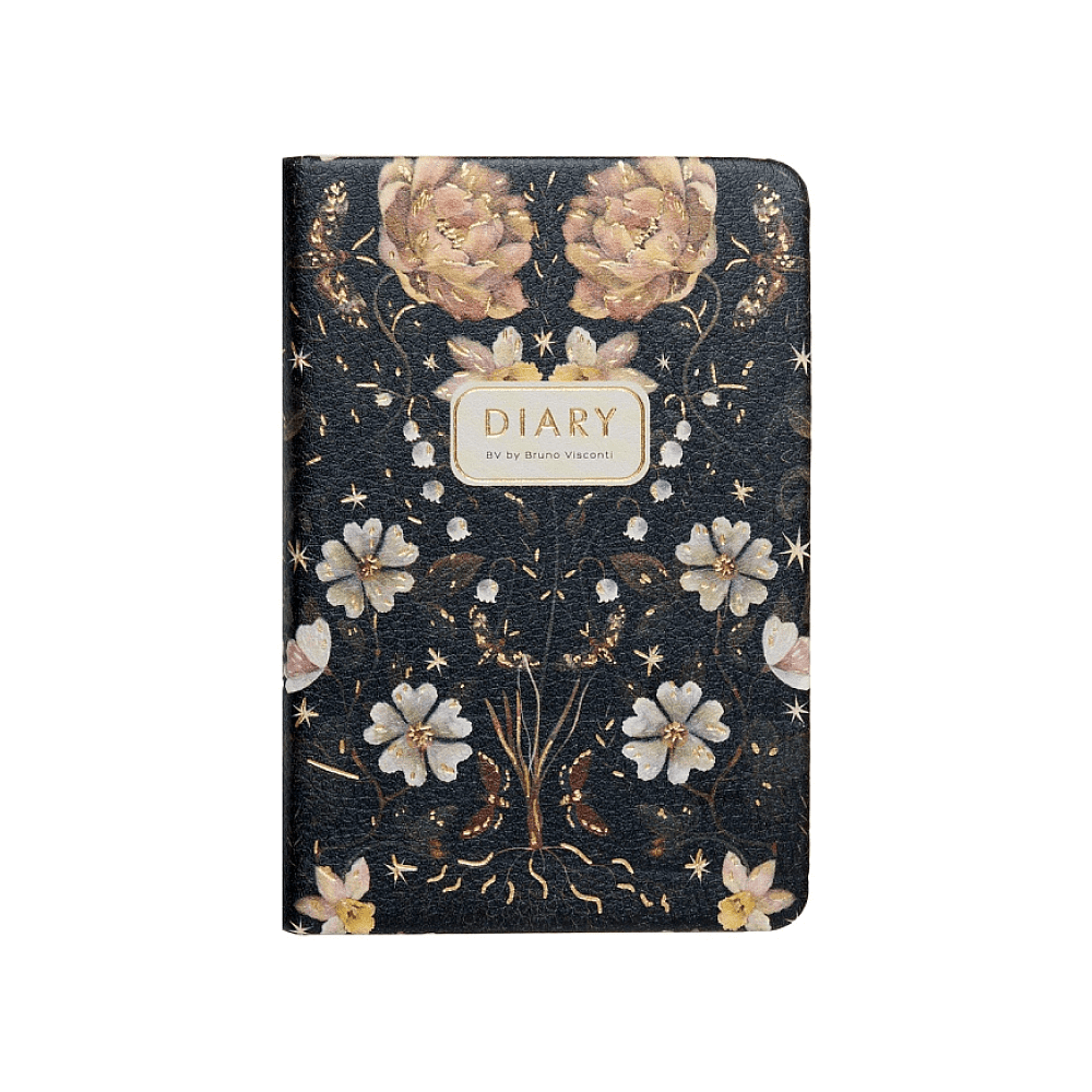 Ежедневник недатированный "Flora. Night Garden", А7, 416 страниц, черный