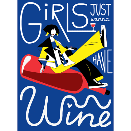 Скетчбук "Girls just wanna have wine", 80 листов, нелинованный, красный - 2