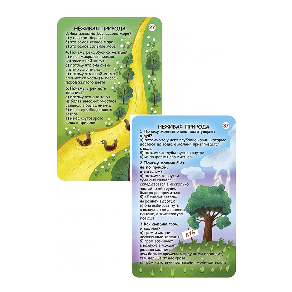 Карточки развивающие "Асборн - карточки. Вопросы и ответы о живой и неживой природе" - 3