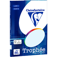 Бумага цветная "Trophée", А4, 100 листов, 80 г/м2, светло-голубой