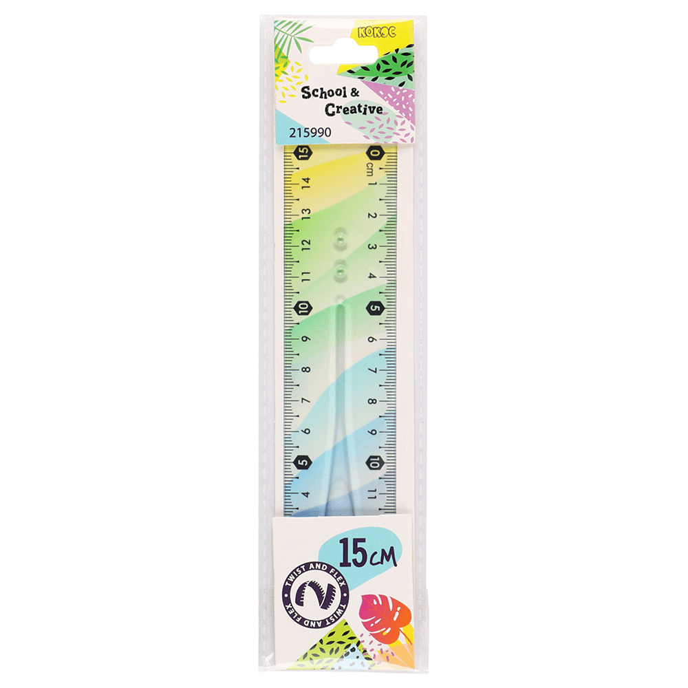 Линейка "Colorful", 15 см, прозрачный, разноцветный - 2