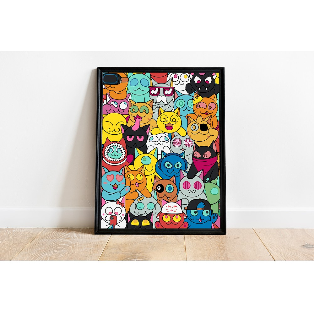 Картина по номерам "Граффити коты" - 3