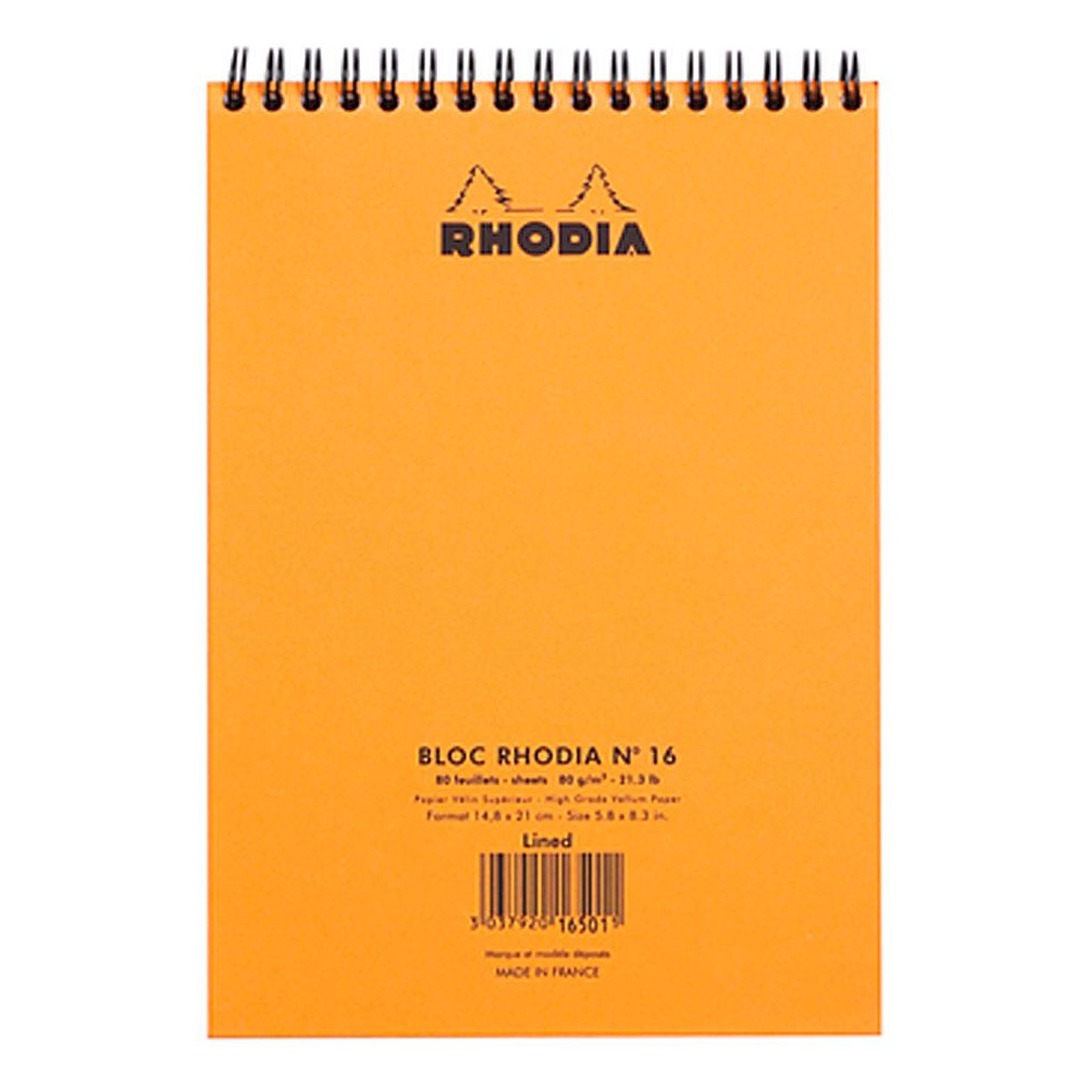 Блокнот "Rhodia", A5, 80 листов, линейка, оранжевый - 5