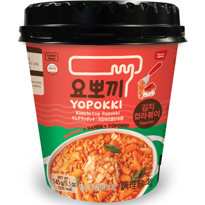 Рамен с рисовыми палочками "Yopokki. Kimchi Cup Rapokki" с кимчи, 145 гр 