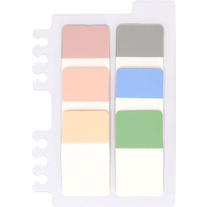 Закладки пластиковые "Lorex Plastic", 25x45 мм, 6 цветовx20 шт., ассорти пастель - 3