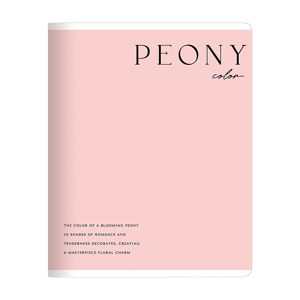 Тетрадь "Peony", A5, 48 листов, клетка, скоба сбоку, розовый