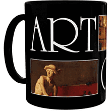 Кружка керамическая "ART CLUB. Натюрморт с атрибутами искусств. Жан-Батист Симеон", 480 мл, черный