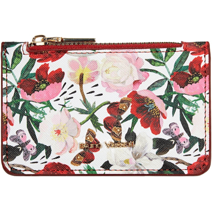 Футляр для визитных и кредитных карт "Flora. Пионы", белый, красный - 2