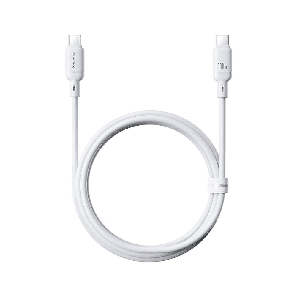 Кабель Baseus P10377704213-00, Silky Series Fast Charging Cable, Type-C to Type-C 100W, 1 м, Moon White - 3
