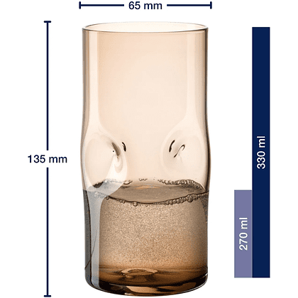 Стакан стеклянный "Vesuvio", 330 мл, прозрачный коричневый - 2