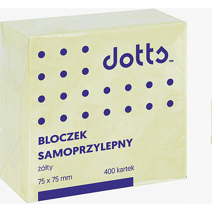 Бумага для заметок на клейкой основе "Dotts", 75x75 мм, 400 листов, желтый