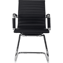 Кресло на полозьях "Бюрократ CH-883-LOW-V", экокожа, черный, металл хром